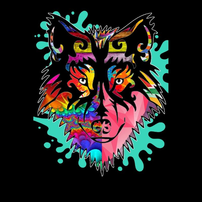 Wolf, bunt,