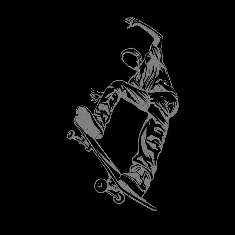 Skateboarder with skateboard