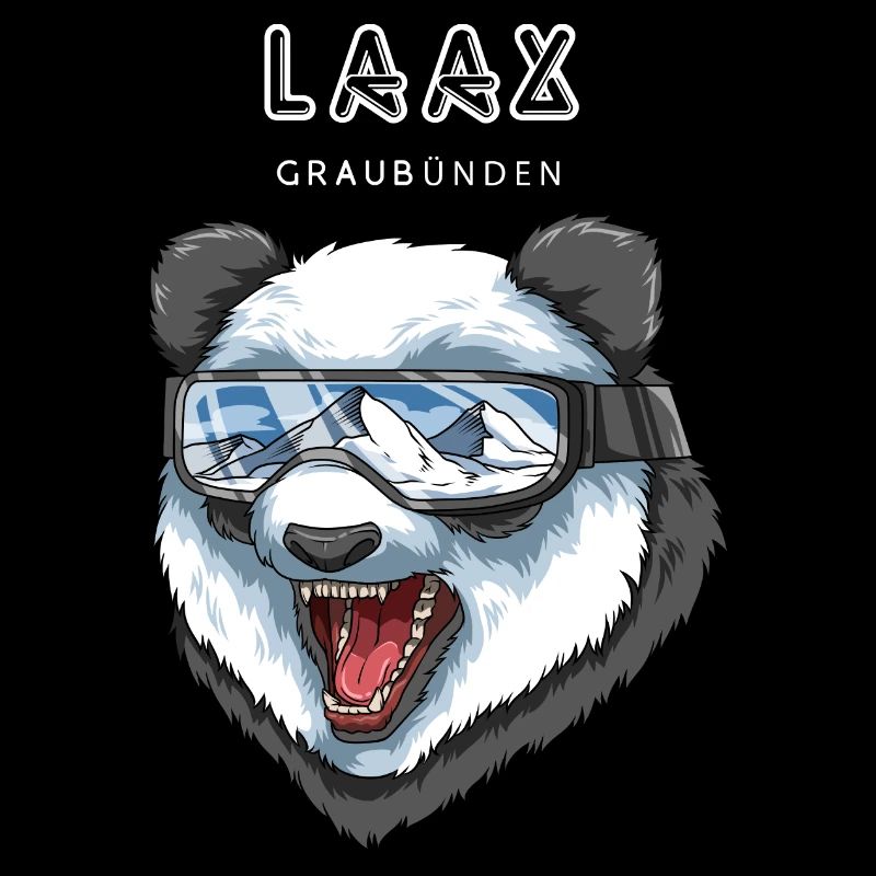 Laax Graubünden Schweiz Retro Ski Panda