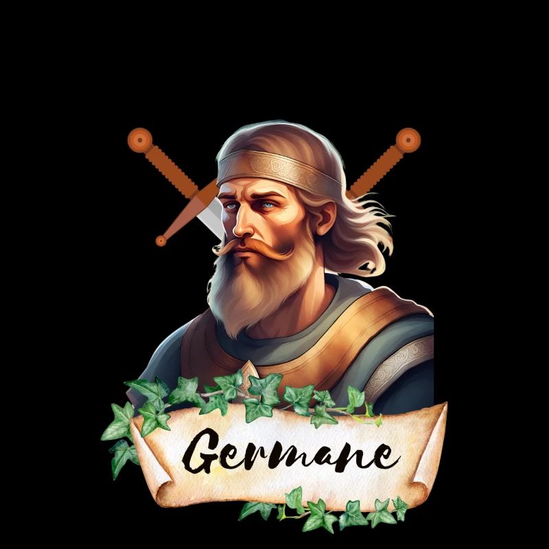 Germanic motif - Germanic people with sword
