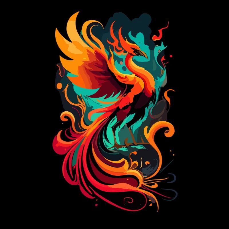 Phénix renaissant de ses cendres – Oiseau de feu de la renaissance