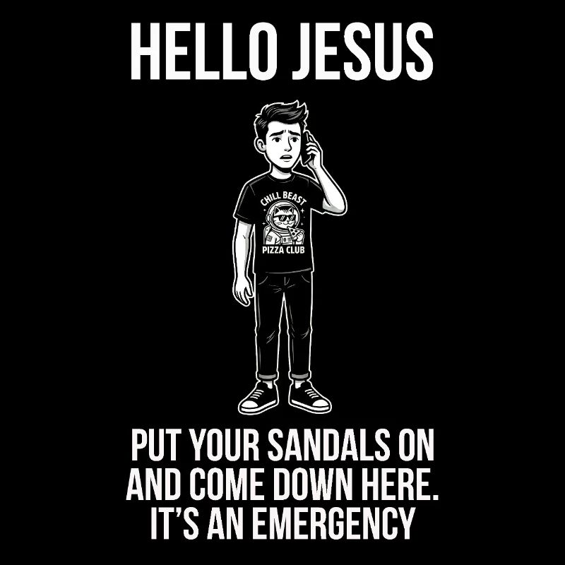 Hello Jesus - Funny Internet Meme - Dark
