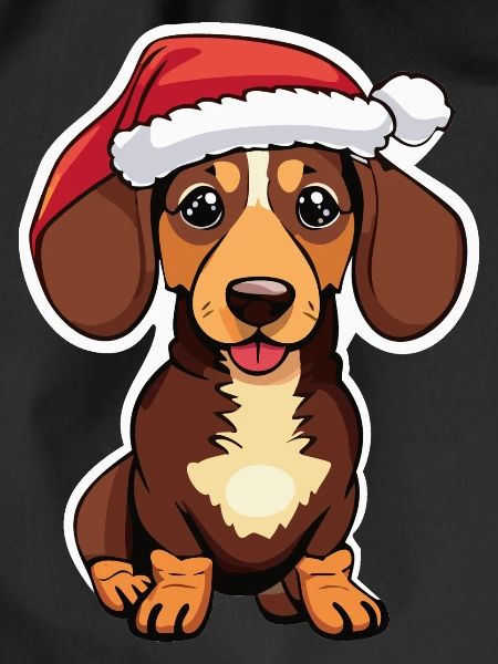 Dachshund with Christmas