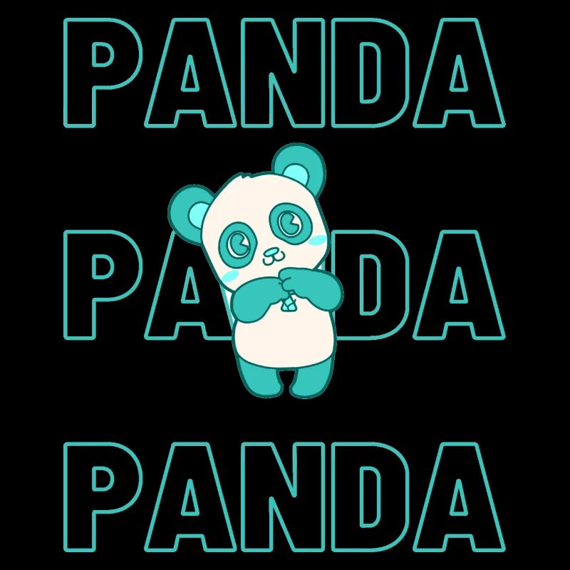 panda in blue