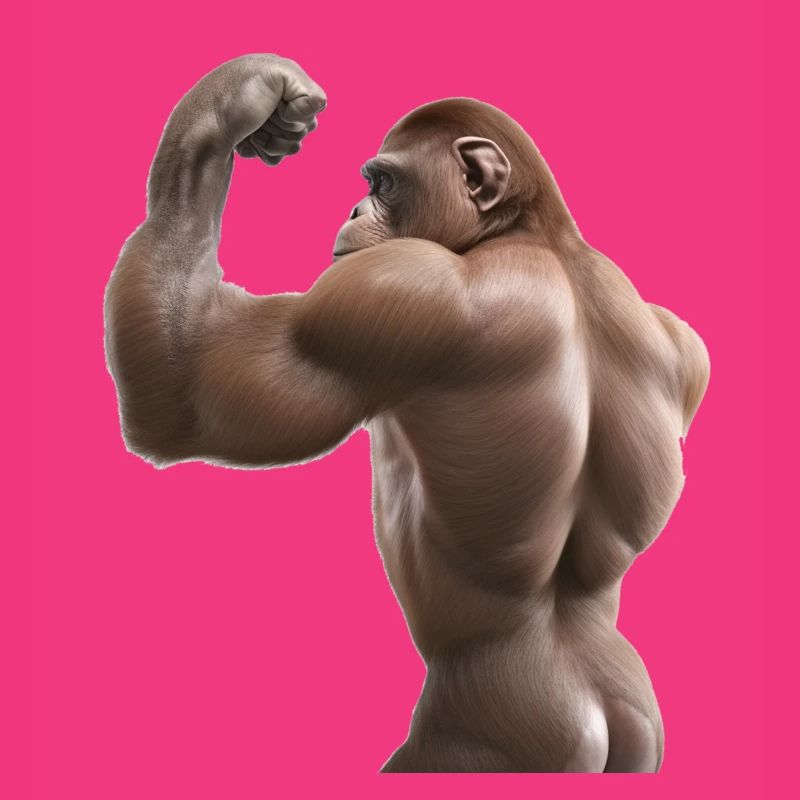 Singe fléchit les biceps - Singes musclés