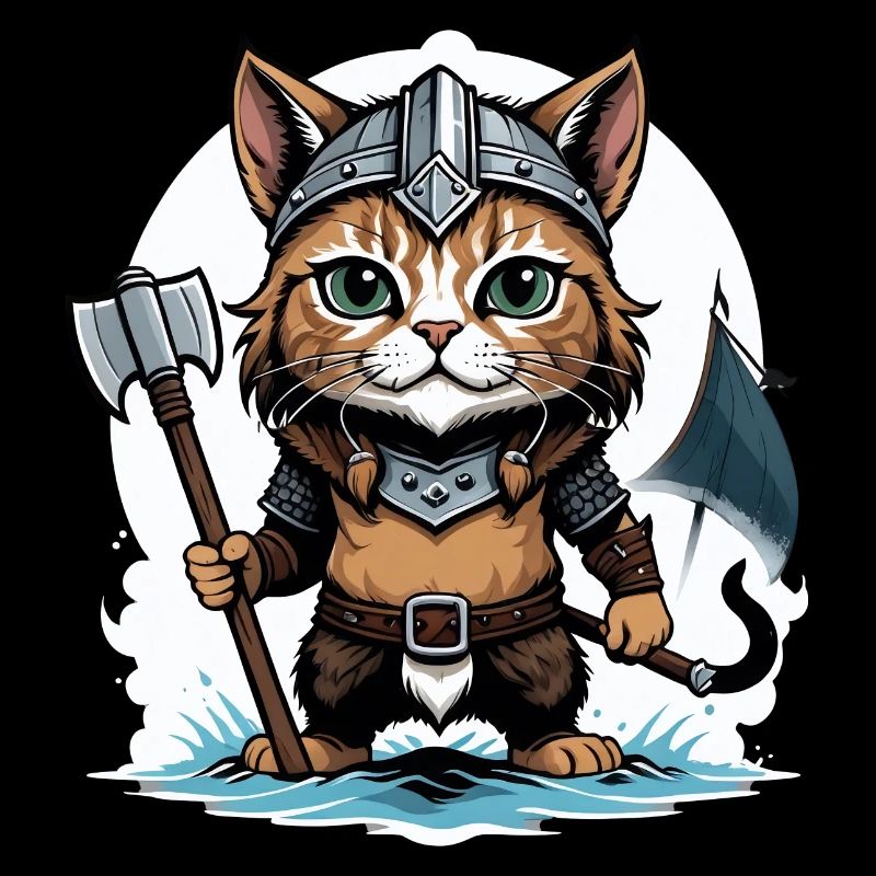 Chat Viking Viking Chat Cadeau Mignon