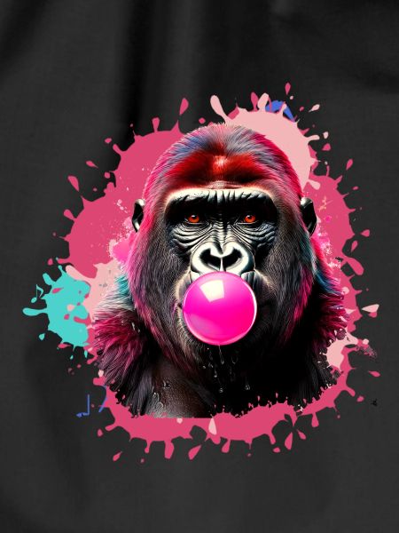 Gorilla,graffiti,illustration,chewing gum,bubble