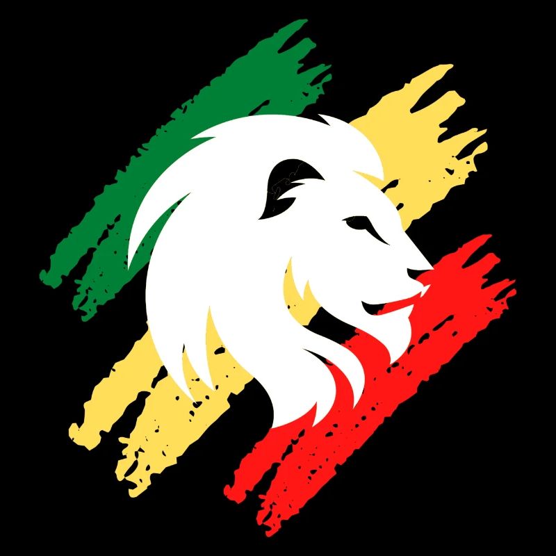 lion rasta vert, jaune rouge