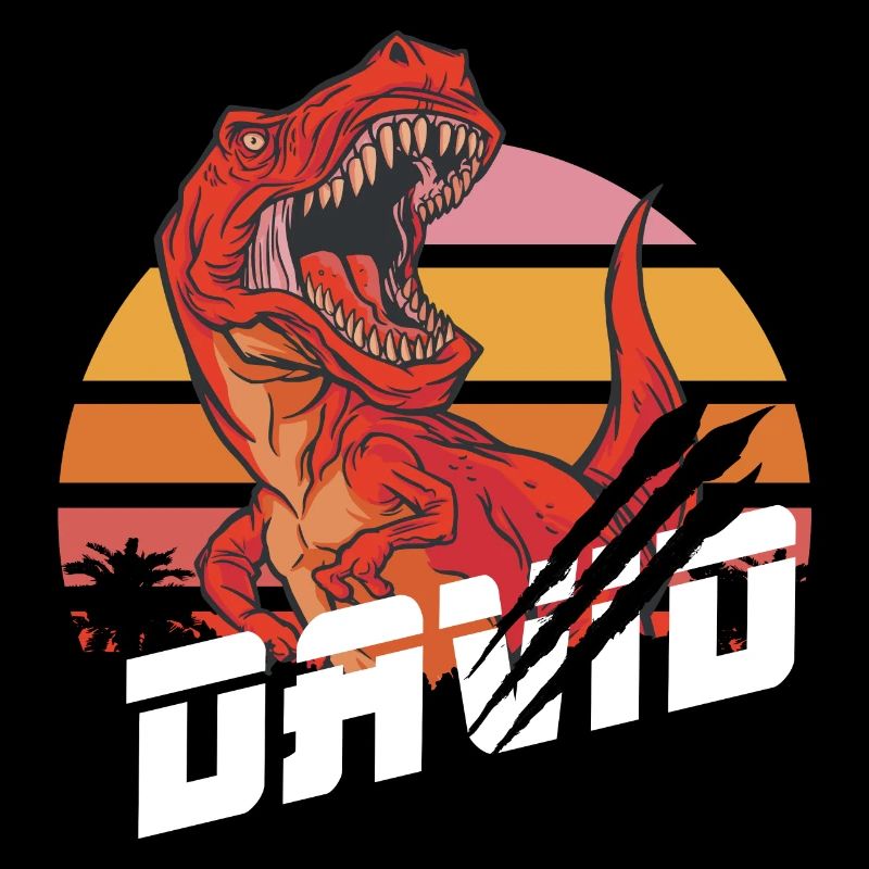 DAVID - Beau prénom de garçon avec T-REX Dino