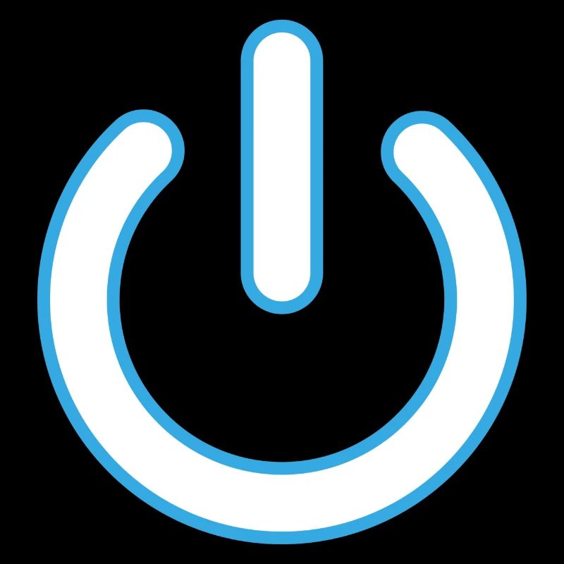 blauer Powerbutton