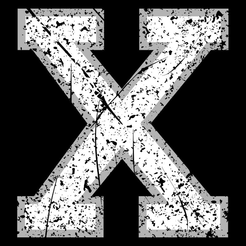 Letter X Grunge