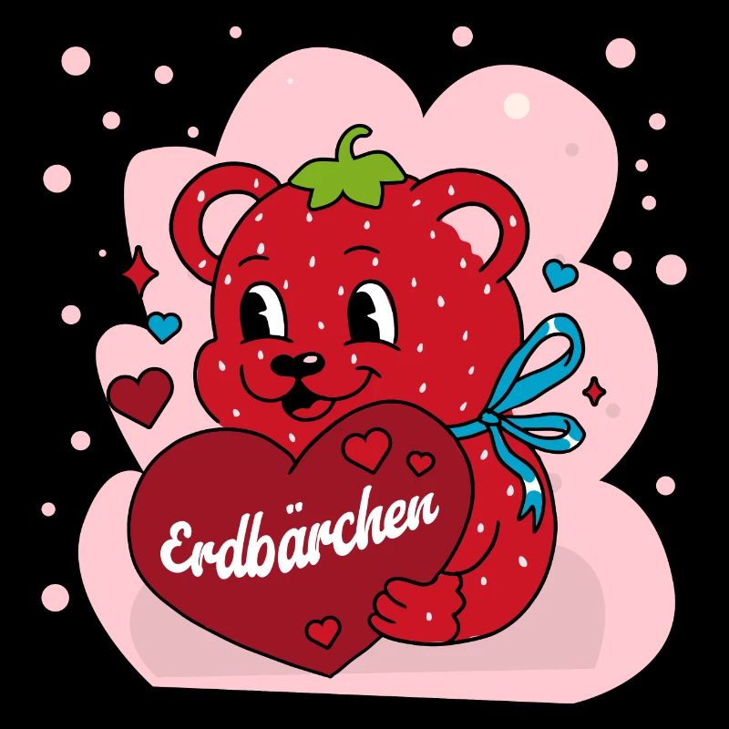 Erbärchen - Erbeere Teddybär süß Kinder Geschenk