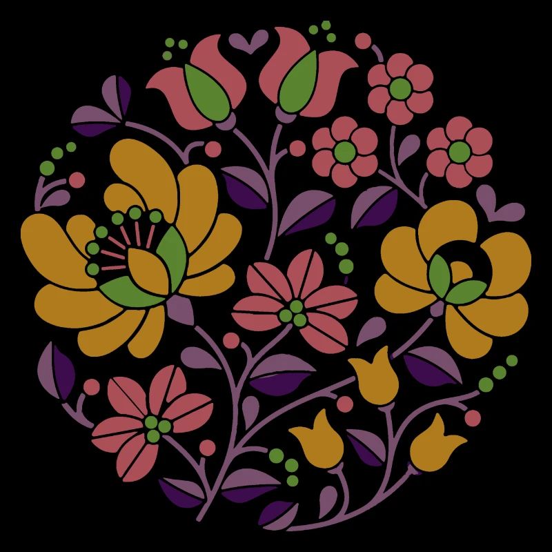 Fleurs hongroises, colorées, fleurs colorées, vrilles, fleur