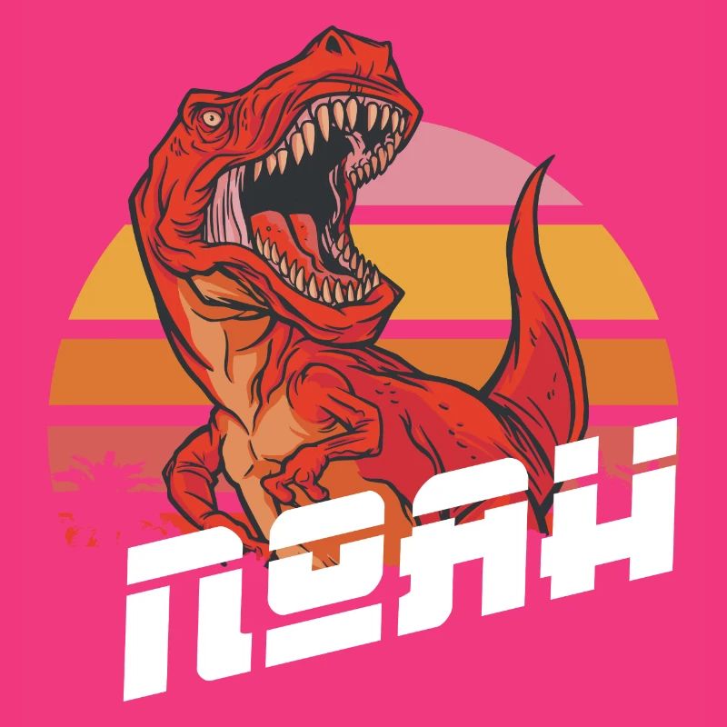NOAH - Beau prénom de garçon avec T-REX Dino
