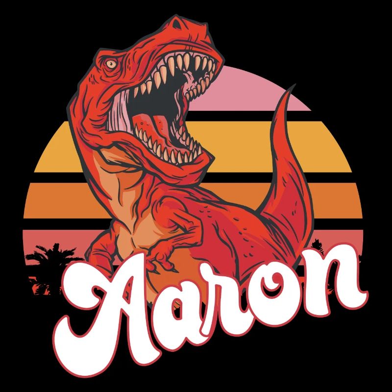 AARON - Beau nom de garçon avec T-REX Dino