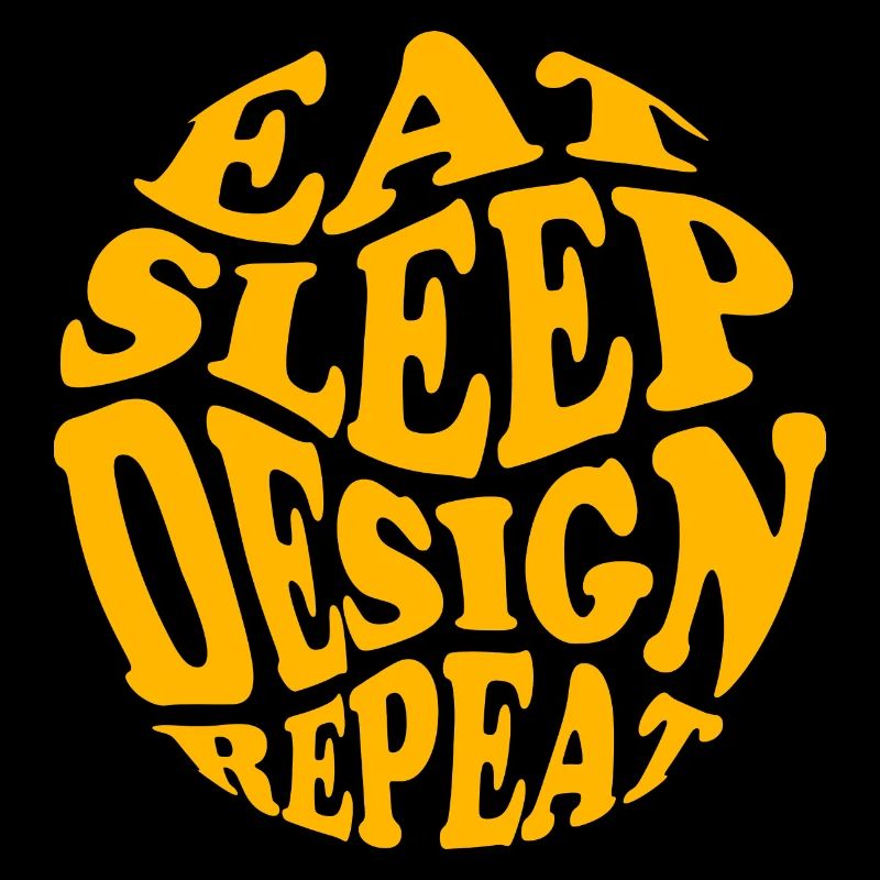 Eat Sleep Design Repeat rund gelb