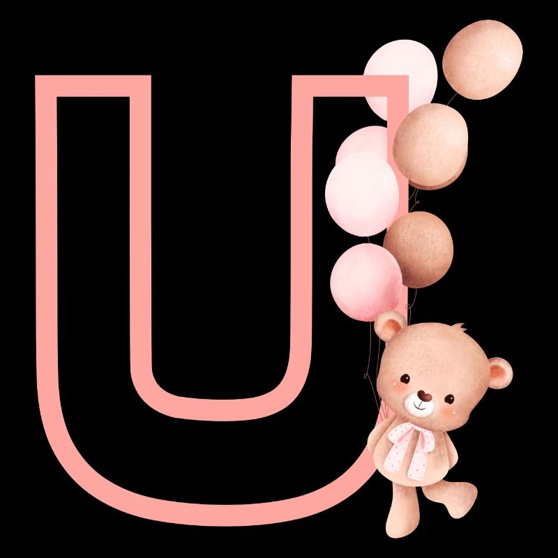Letter u Pink Bear