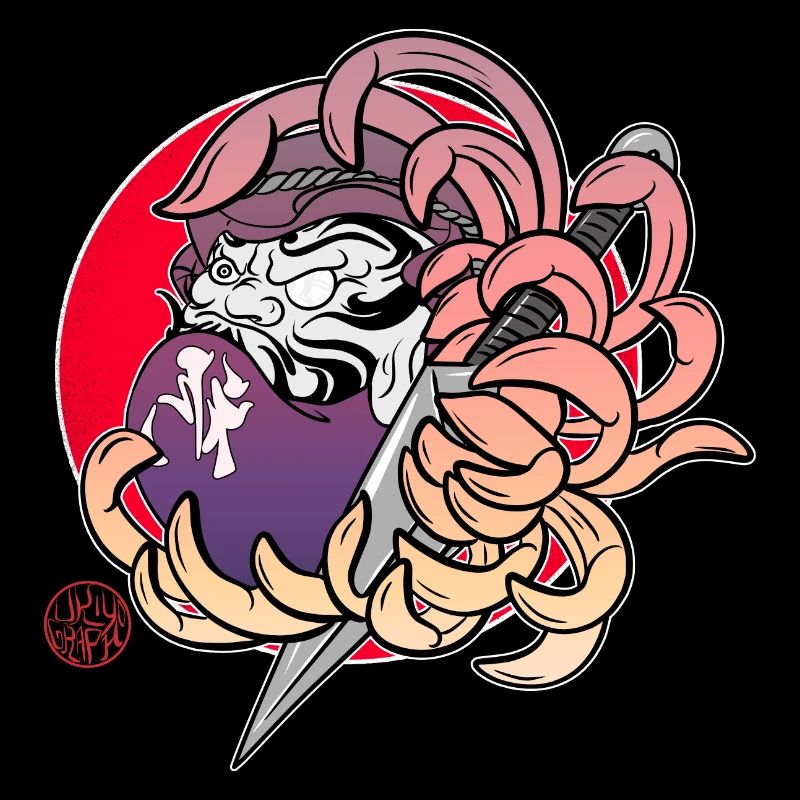 Daruma dans un chrysanthème