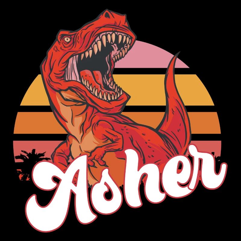 ASHER - Schöner Jungen Name mit T-REX Dino