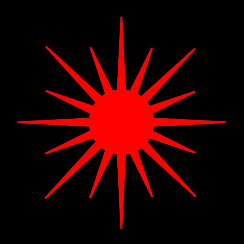 Red sun symbol