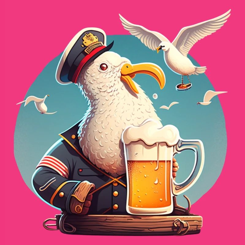 Lutsiger Captain Seagull with beer