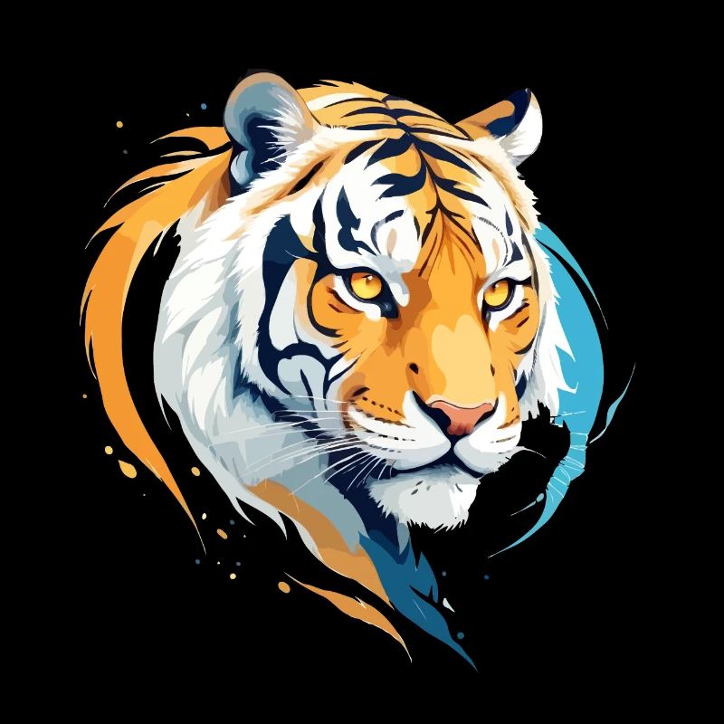 Tiger Vektor Kunst mit lebendigen Farben Illustration
