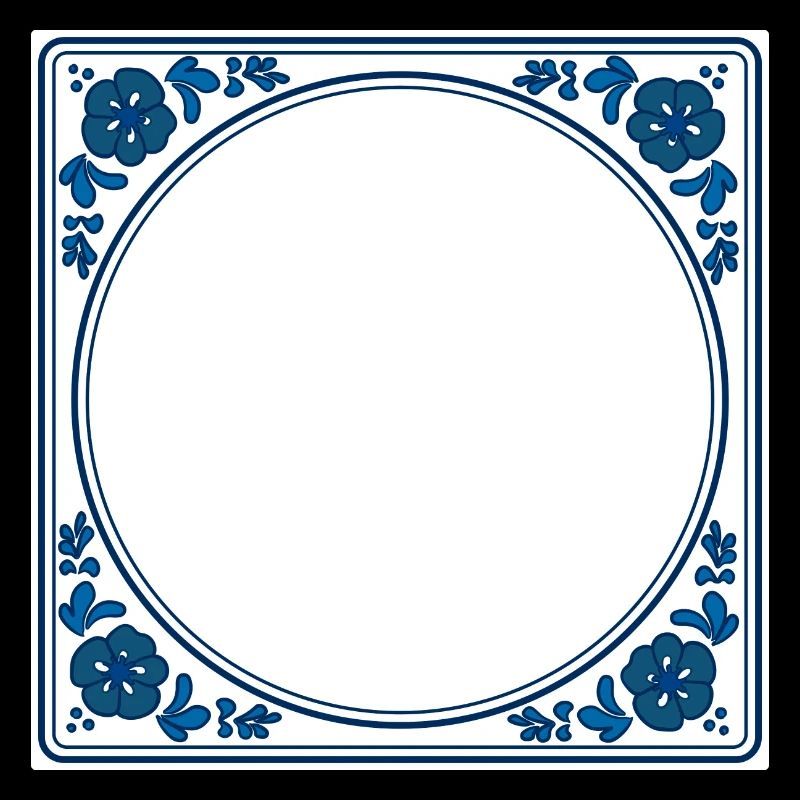 Leerer Fliesen eigener Text - Delft Blue