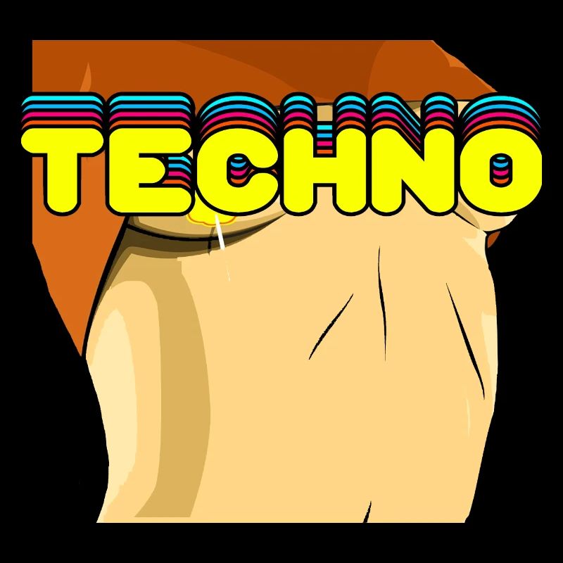 TECHNO Cool Retro DJ Techno Lover Designs T-Shirt