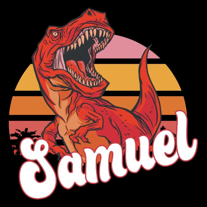 SAMUEL - Beautiful boy name with T-REX Dino