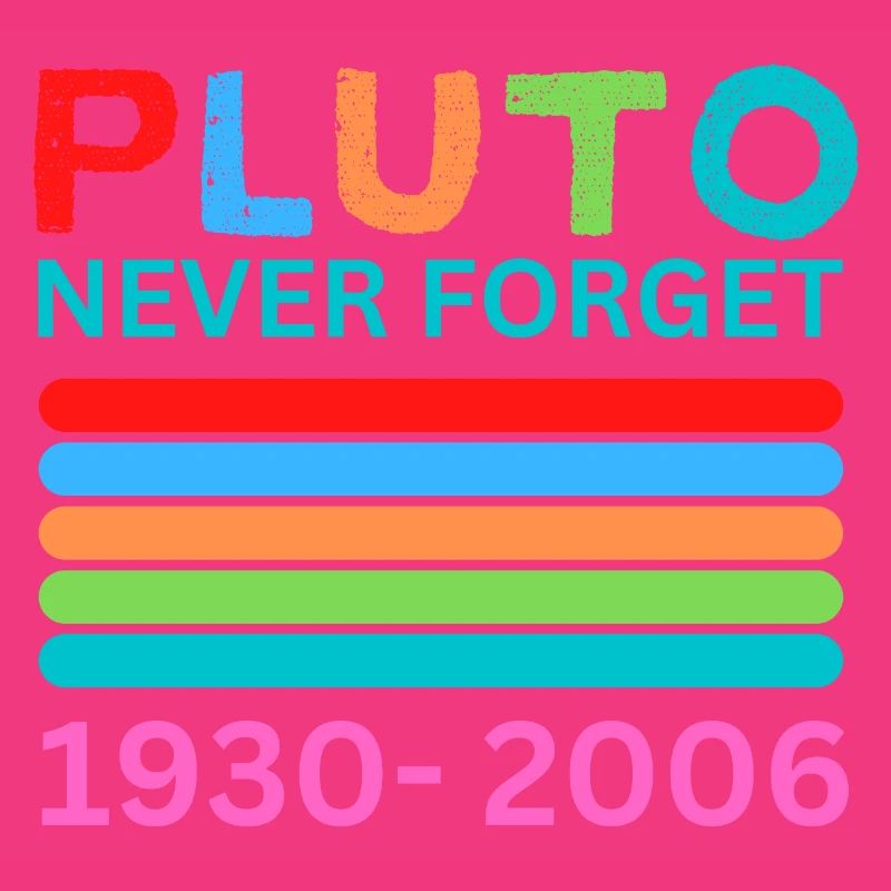 Pluto Never Forget Retro Space Science Pluto Desig