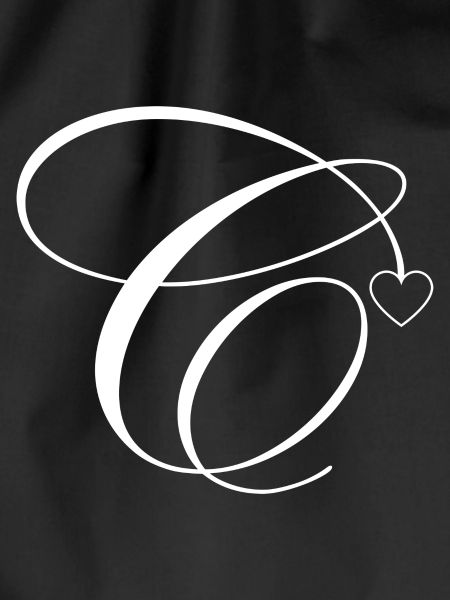 Letter c calligraphy heart
