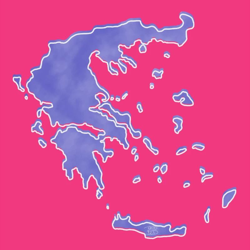 « Map », Boho Line Art Design, série « Grèce »