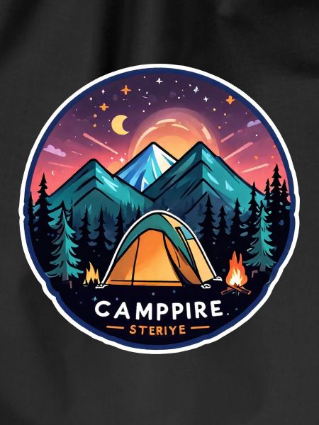 Camping, tent and campfire