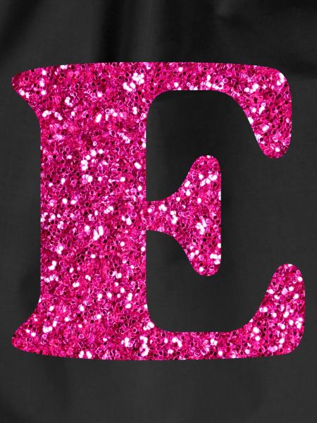 Letter e pink glitter