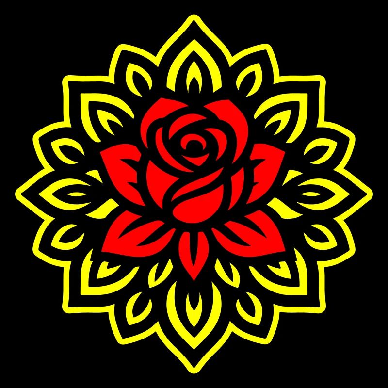 Mandala Fleur Rose