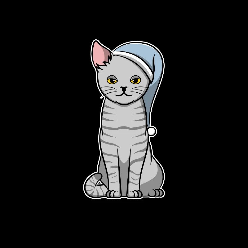 Schläfrige Katze Schlafmütze Geschenk