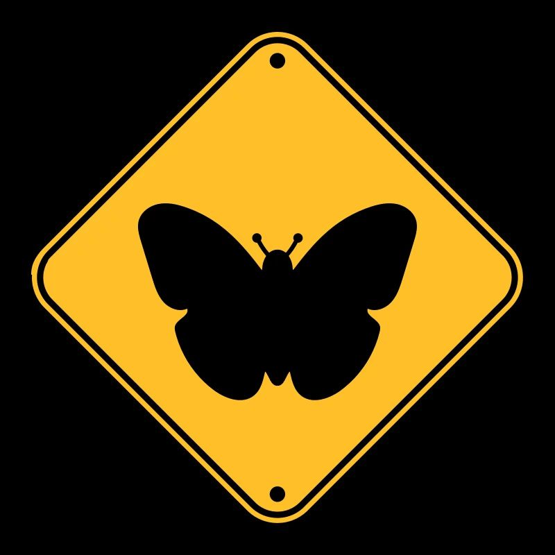 butterfly caution caution note shield zone