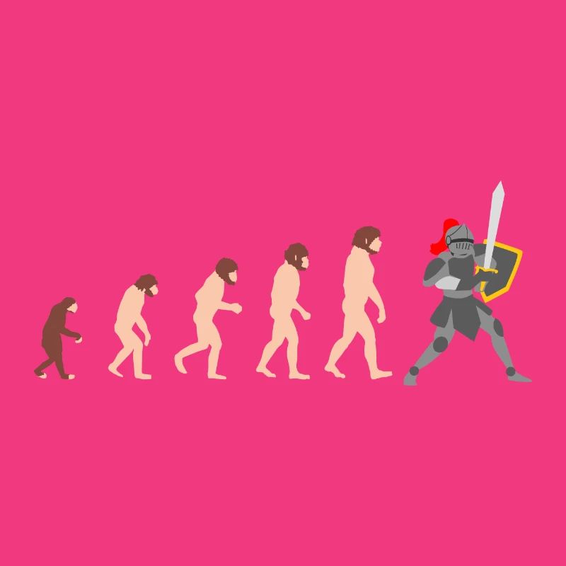 Ritter Human Evolution Lustig Design Geschenkidee