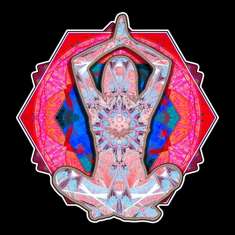 Yoga Patterns Red And Blue