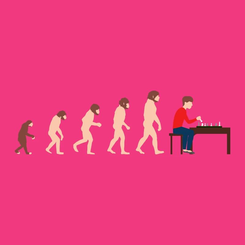 Evolution Schachspieler Lustige Geschenkidee