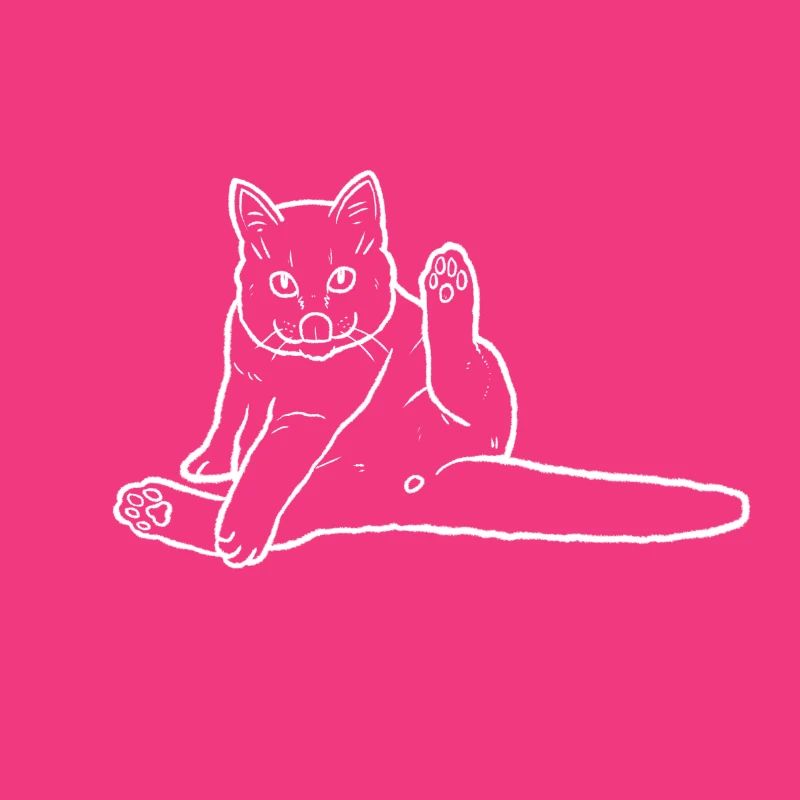 A cat licking its butt