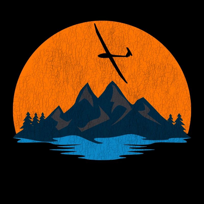 Sunset gliding over mountains