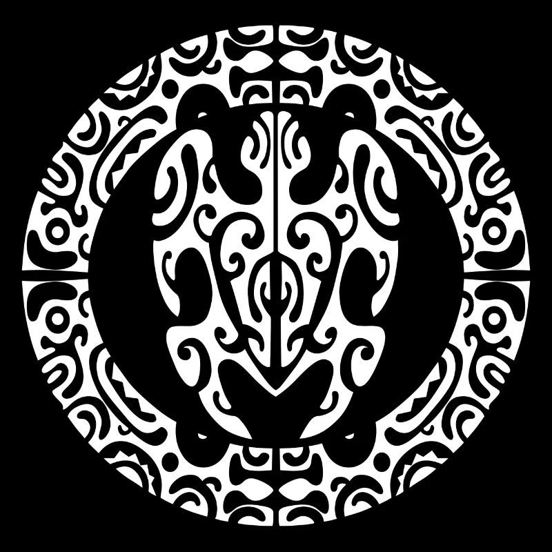 Maori Circle Turtle3 White