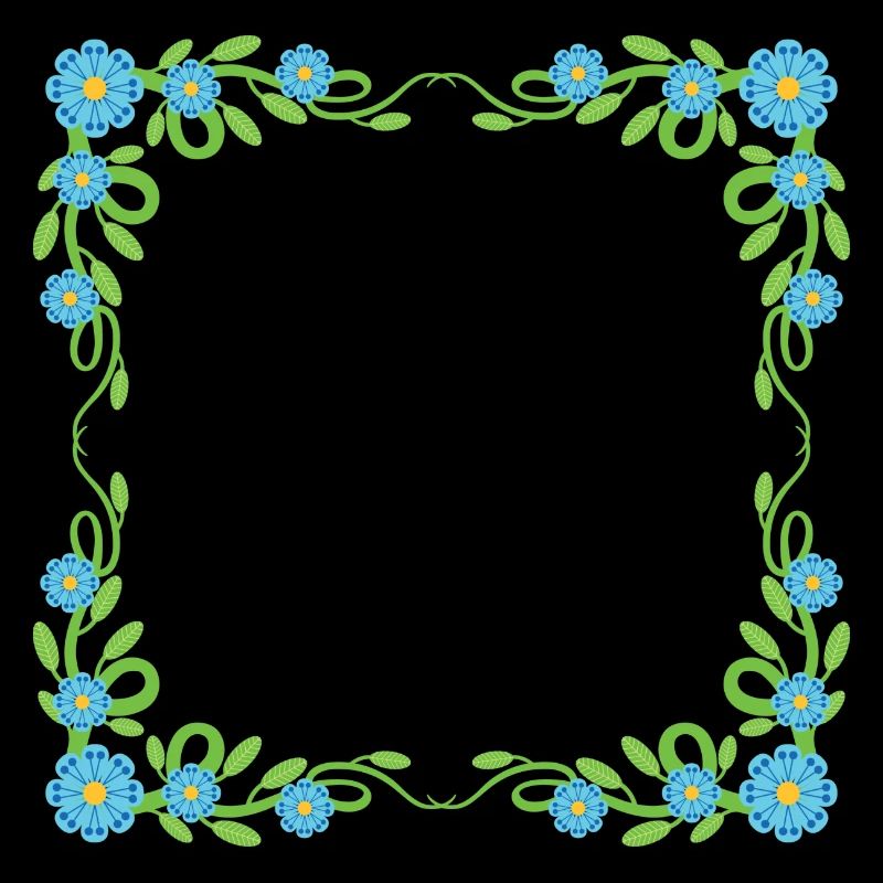 Flowers wreath frame