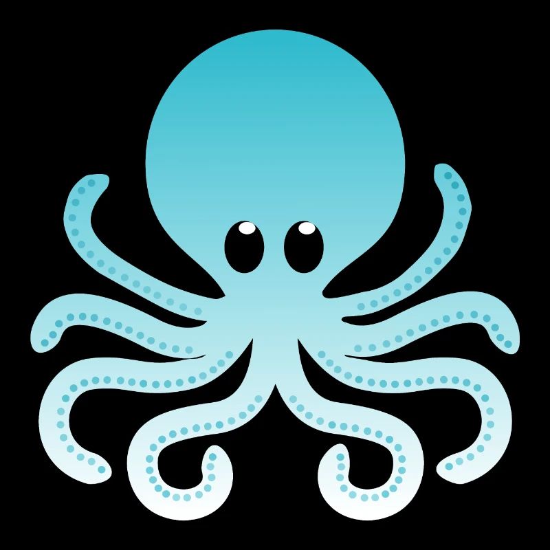 Sky Blue Ombre Octopus