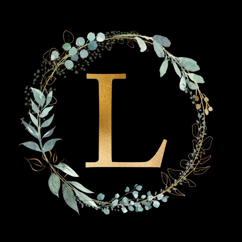 Customizable Monogram L Wreath Botany