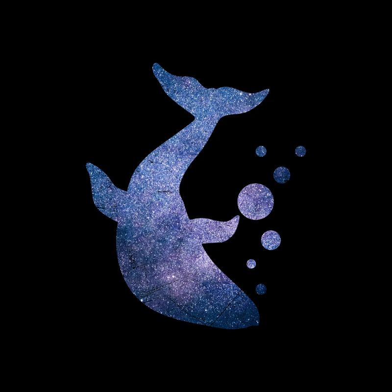 Double Exposure Whale Star Starry Sky Gift Idea