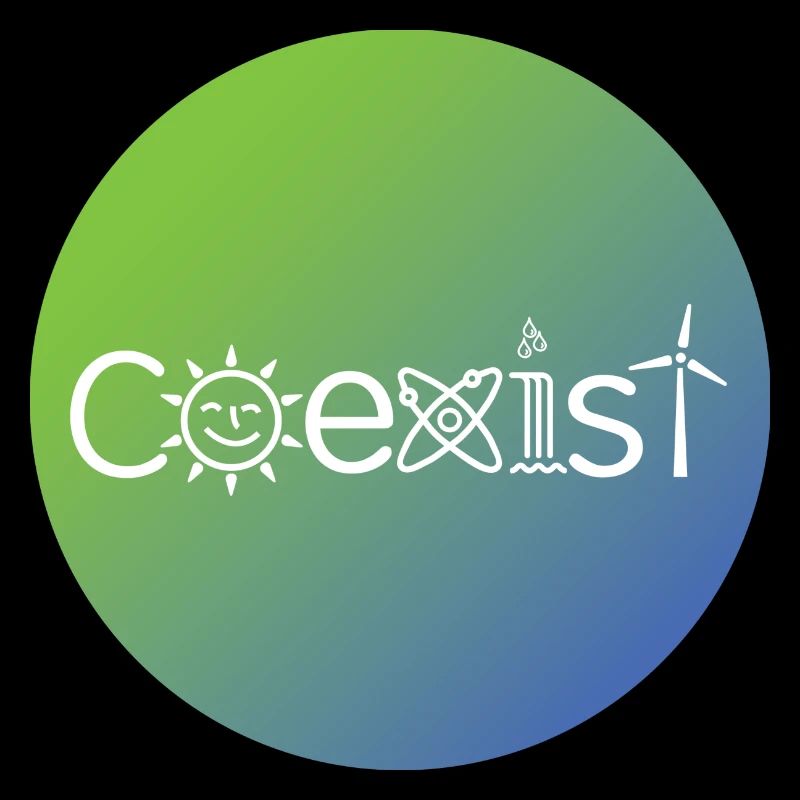 Coexist Solar & Nuclear & Hydropower Wind Power