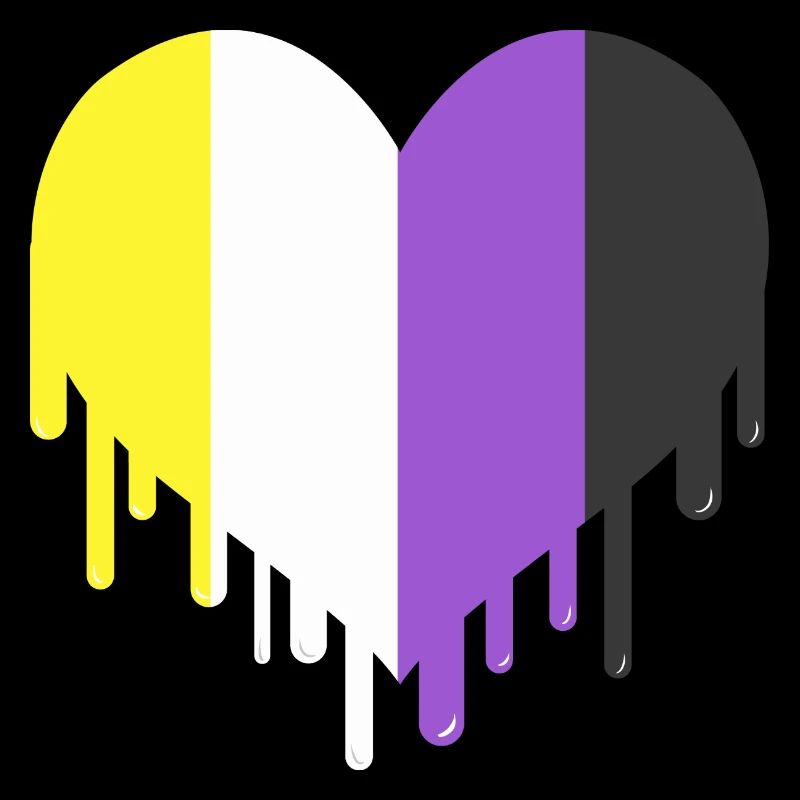 Dropping Nonbinary Heart Nonbinary Pride