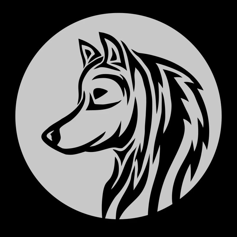 Tatouage de loup rond
